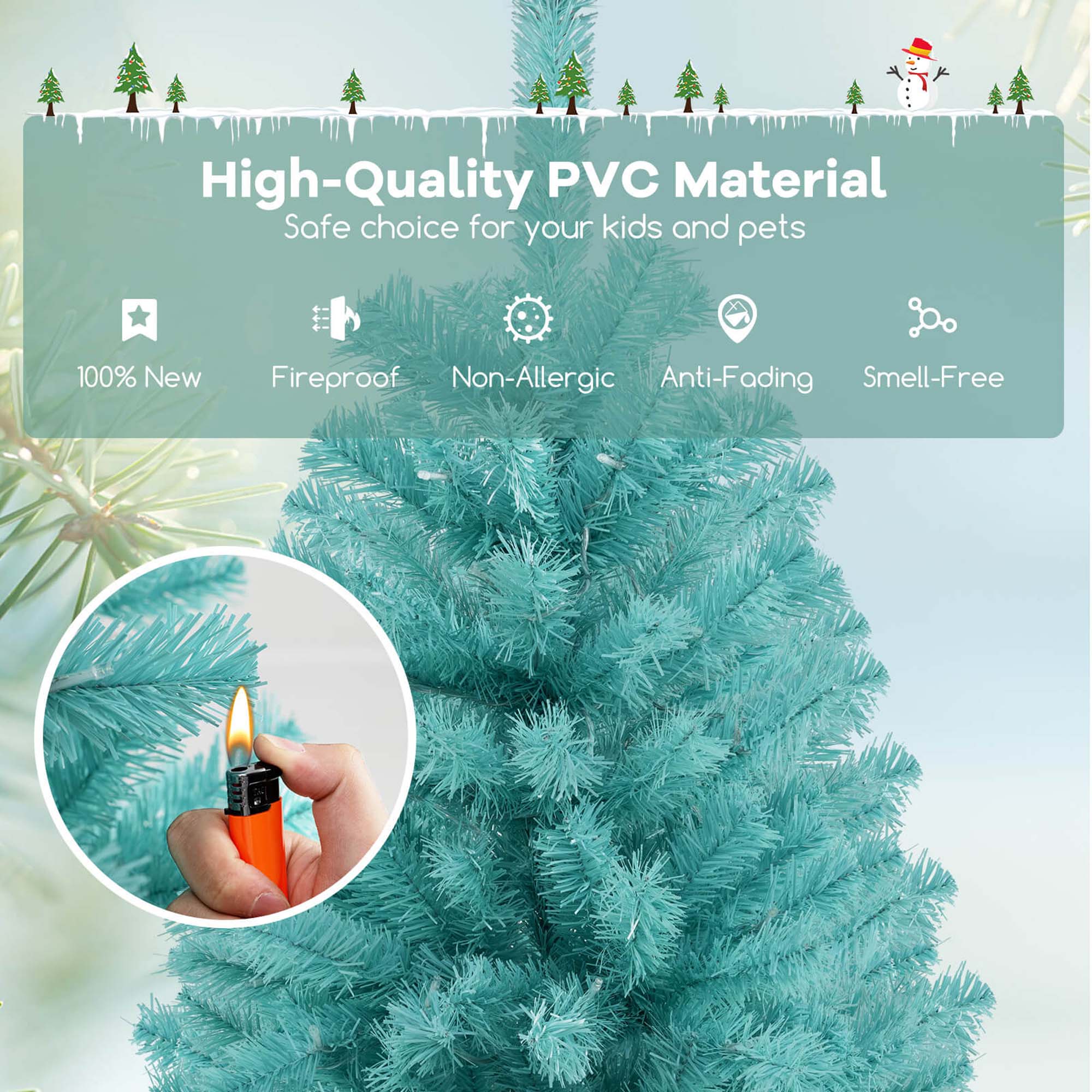 High-Quality PVC Material
Safe choice for your kids and pets

100% New
Fireproof
Non-Allergic
Anti-Fading
Smell-Free