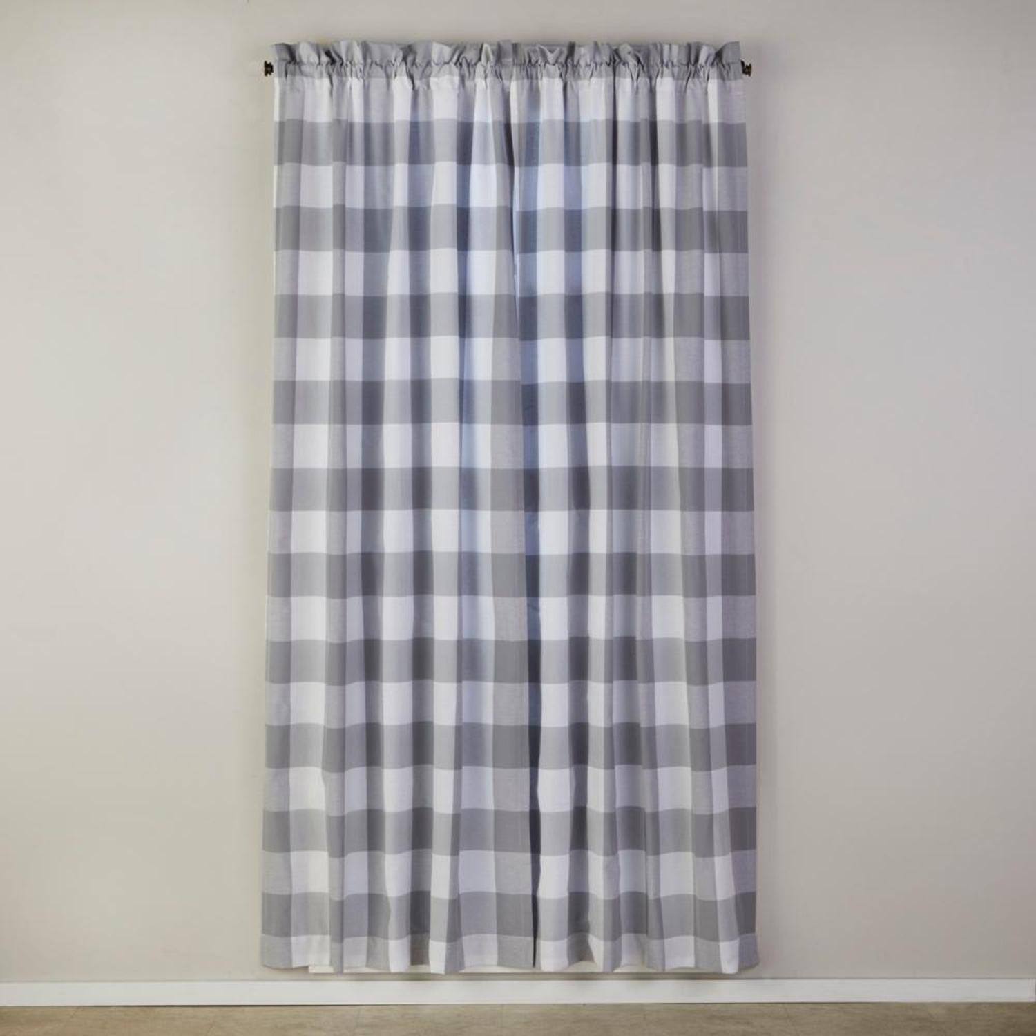 Front. SKL Home - SKL Home By Saturday Knight Ltd Grandin Curtain Panel - 40" x 84" Gray/White - Gray white.