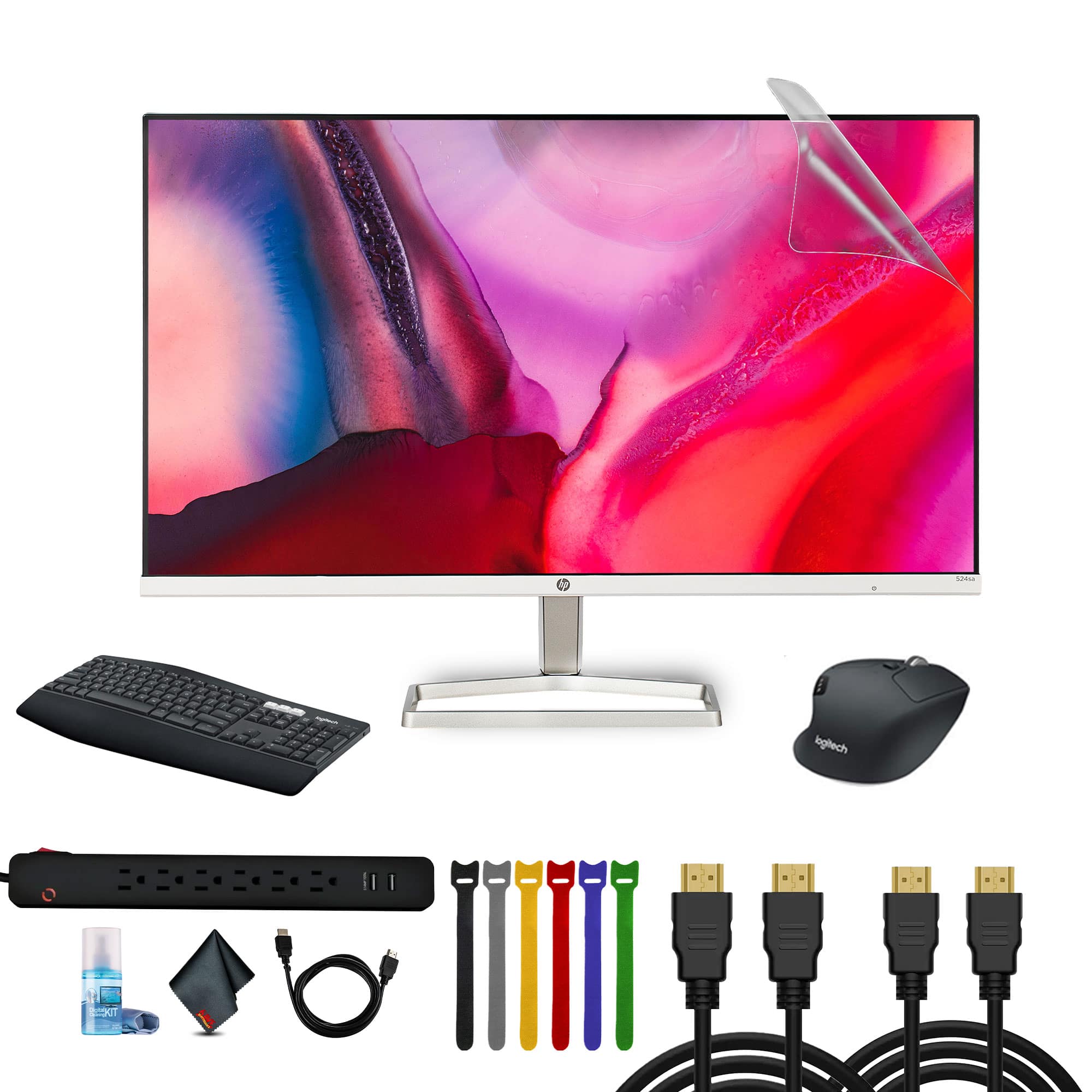 HP - Series 5 23.8 inch FHD Monitor with Speakers - 524SA Bundle
