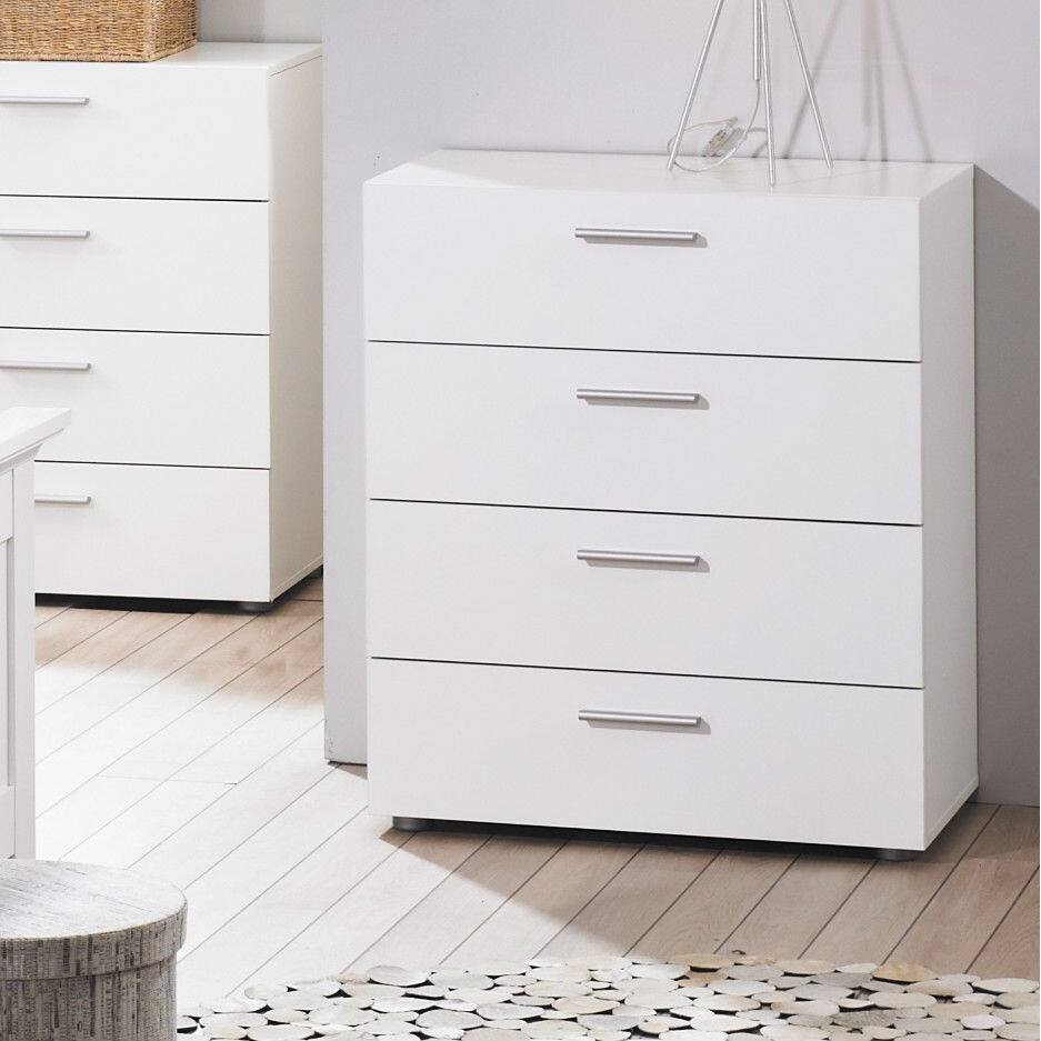 Hivvago - Contemporary Style 4-Drawer Bedroom Bureau Storage Chest - White