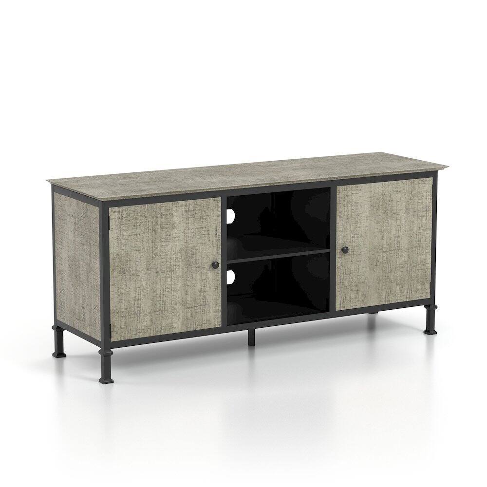Alt View 3. Starlight Canyon Home - Gray Industrial TV Stand – 60 Inch Wide Entertainment Center For Living Room - Black.