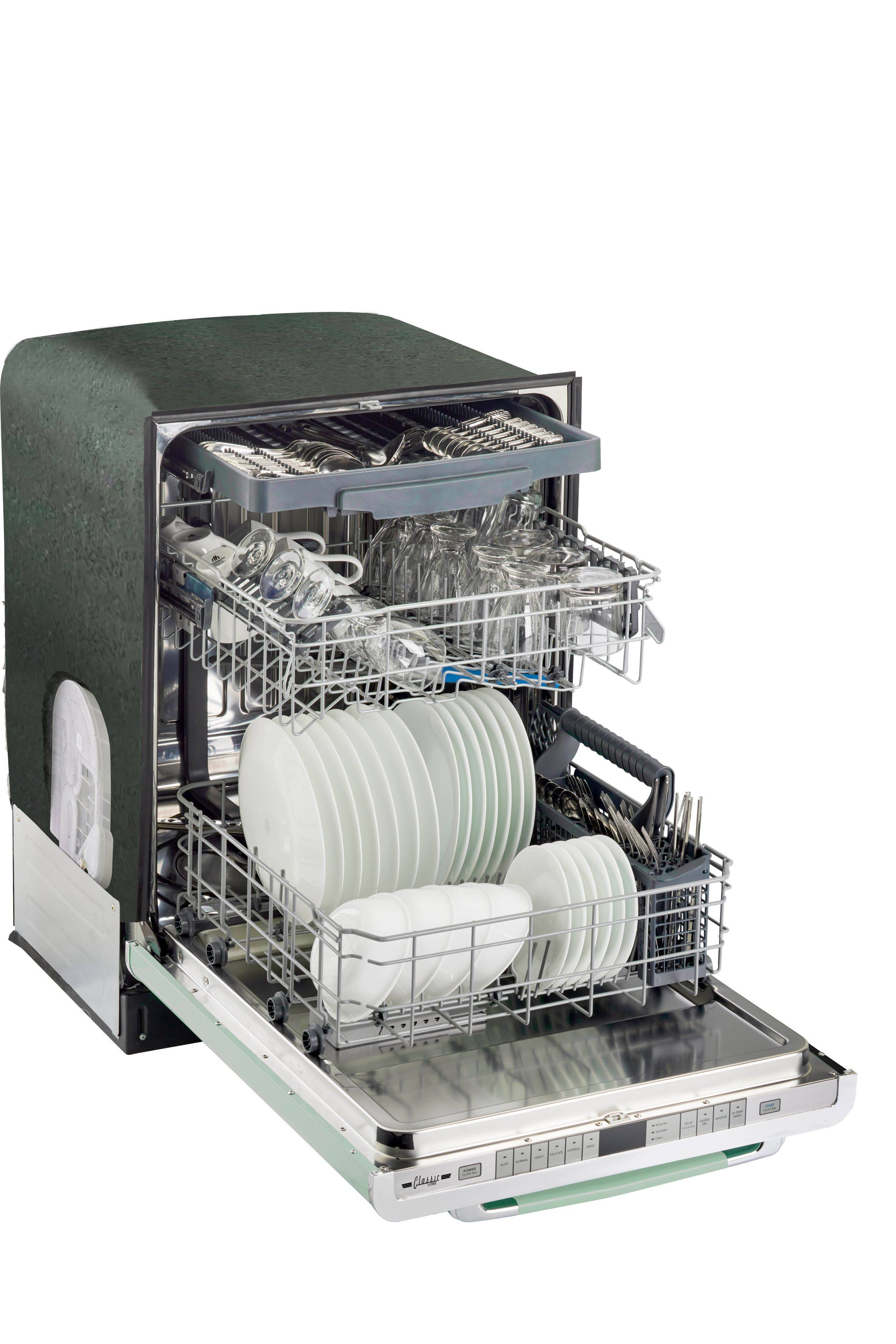 Alt View 2. Unique Appliances - Classic Retro Top Control Built-In Stainless Steel Tub Dishwasher with 3rd Rack and 45 dBA - Summer Mint Green.