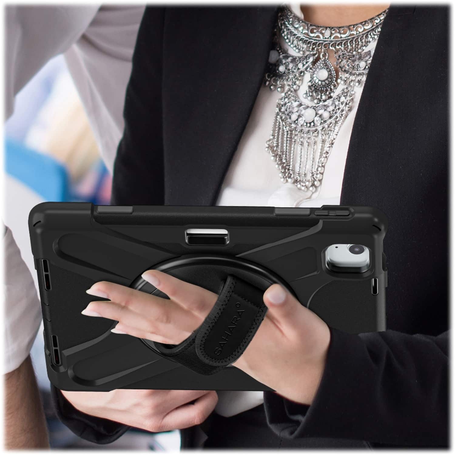 Alt View 17. SaharaCase - Raider-X Series Heavy-Duty Case for Apple iPad Air 11'' M3/M2 and iPad Air 10.9'' (4th and 5th Gen) - Scorpion Black.