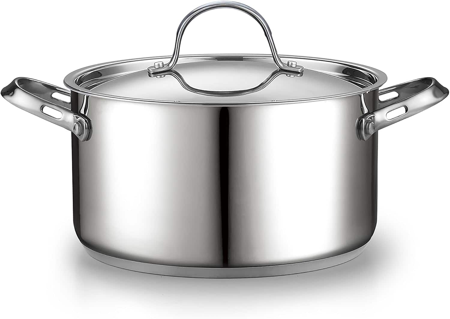 Cooks Standard - Induction Deep Cookware 6 Qt S/S Stock Pot with Lid Heavy Duty Thick Bottom for Pasta, Soups,and Small Family Meals - Stainless Steel