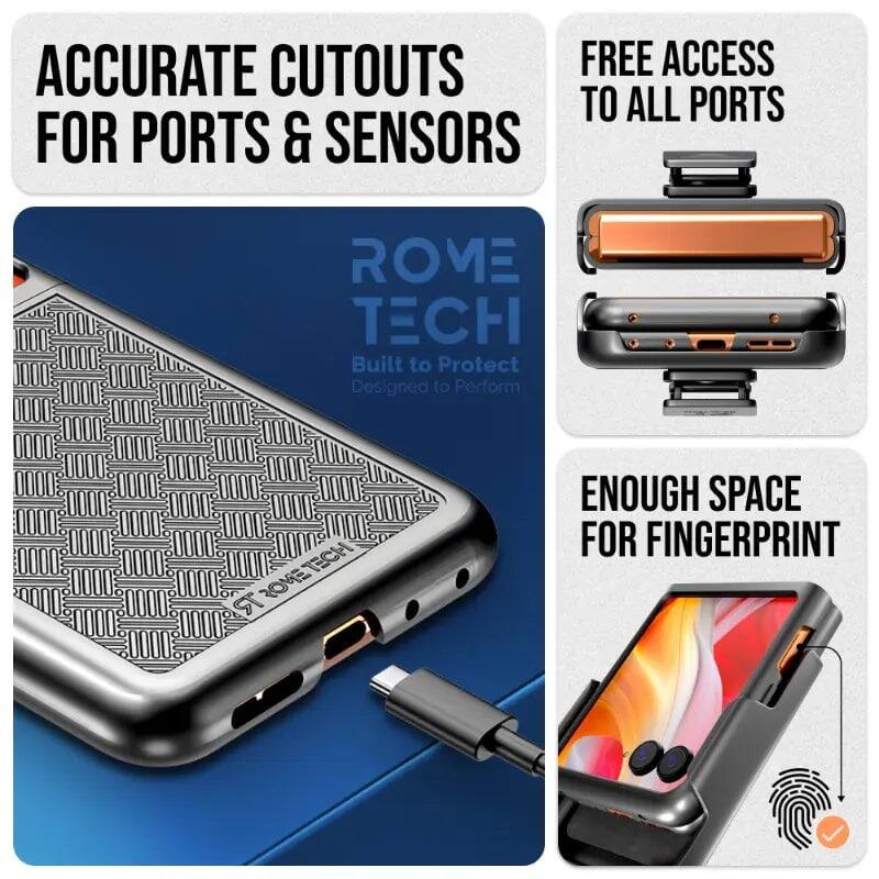 ACCURATE CUTOUTS FOR PORTS & SENSORS

FREE ACCESS TO ALL PORTS

ENOUGH SPACE FOR FINGERPRINT

ROME TECH
Built to Protect
Designed to Perform