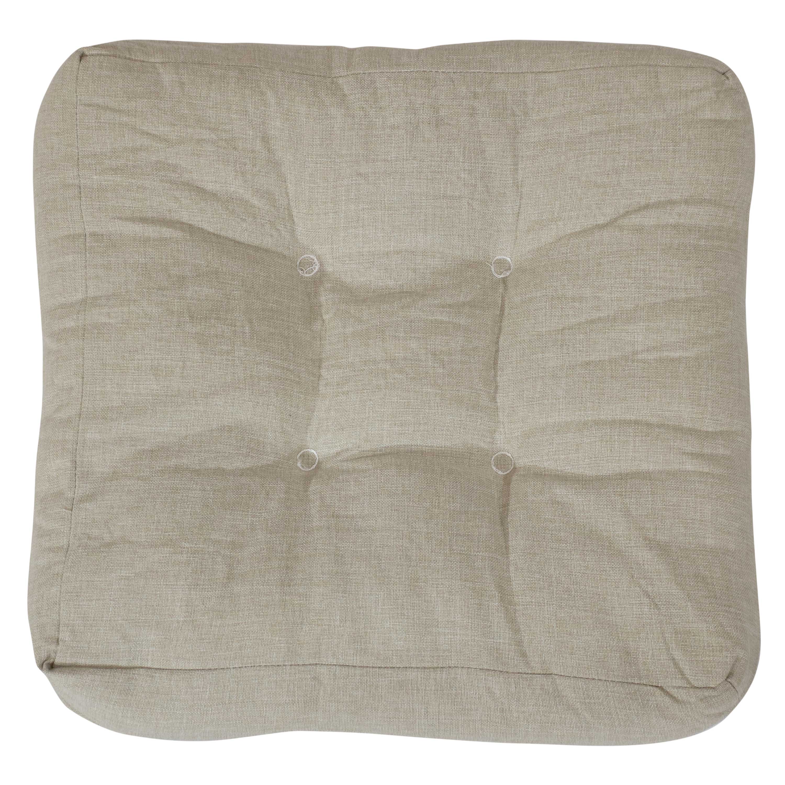 Alt View 7. Sunnydaze - Outdoor Square Olefin Tufted Seat Cushions - Set of 2 - Beige.
