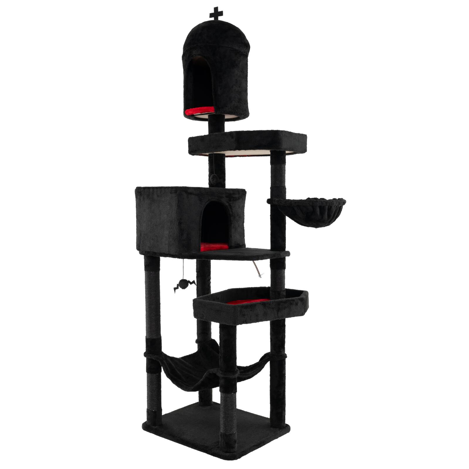 Alt View 9. Costway - Costway Gothic Cat Tree w/ Sisal Covered Scratching Posts Stylish Cat Furniture for Indoor Cats - Black,Red.