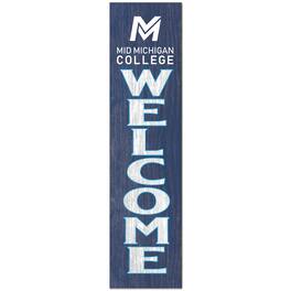 Jardine - Mid Michigan College 12" x 48" Outdoor Leaner Welcome Sign - Navy