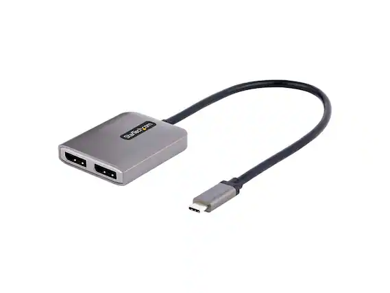 Front. StarTech.com - StarTech.com 2-Port USB-C MST Hub, Dual 4K 60Hz DP 1.4 w/DSC (Windows Only) MST14CD122DP.