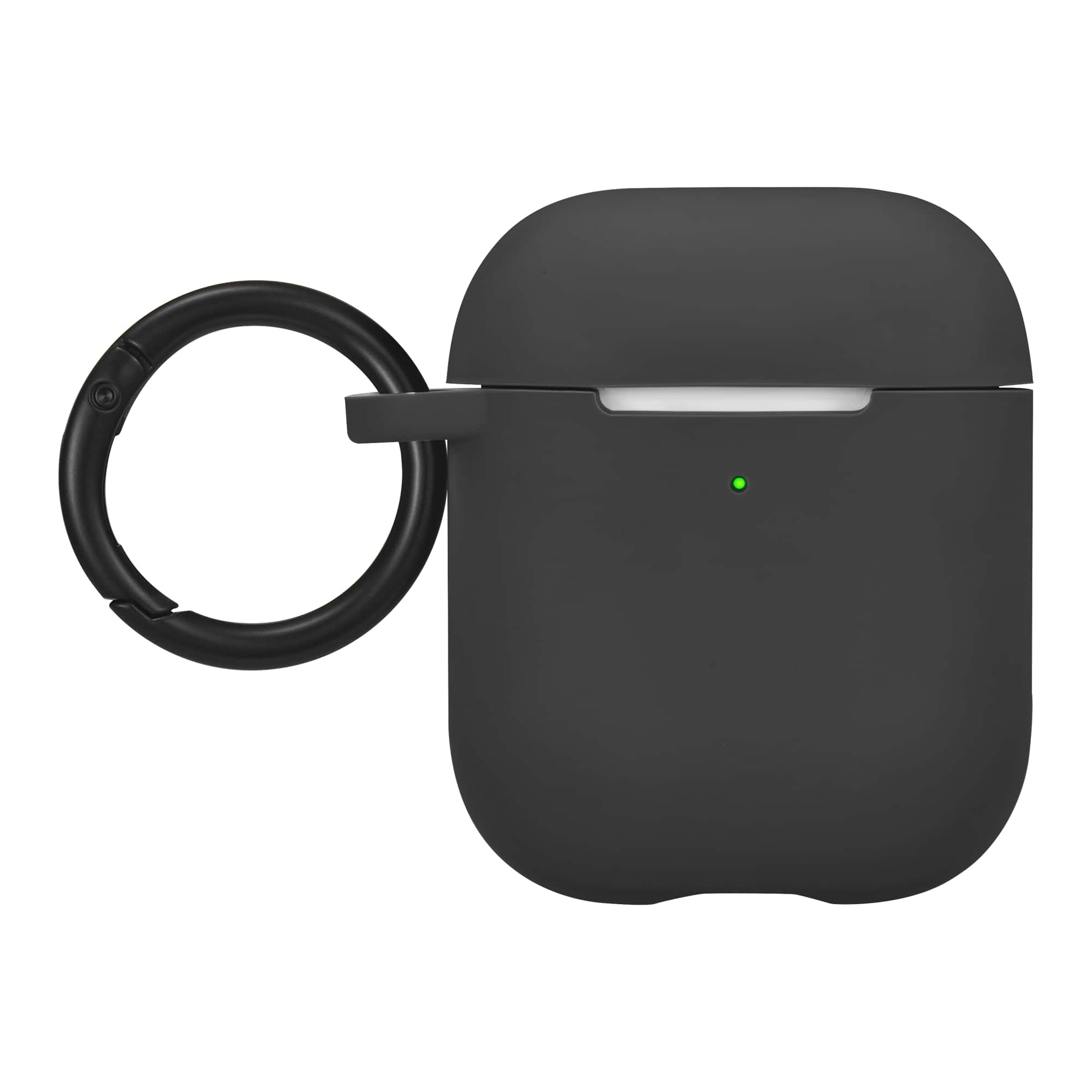 Best Buy essentials™ - Silicone Case for Apple AirPods 1st and 2nd Generations - Black - Front_Zoom