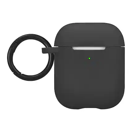 Front. Best Buy essentials™ - Silicone Case for Apple AirPods 1st and 2nd Generations - Black.