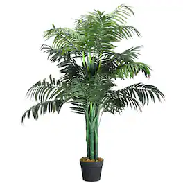 Gymax - Artificial Areca Palm Decorative Silk Tree w/Basket 3.5 Feet Holiday Decor - Green
