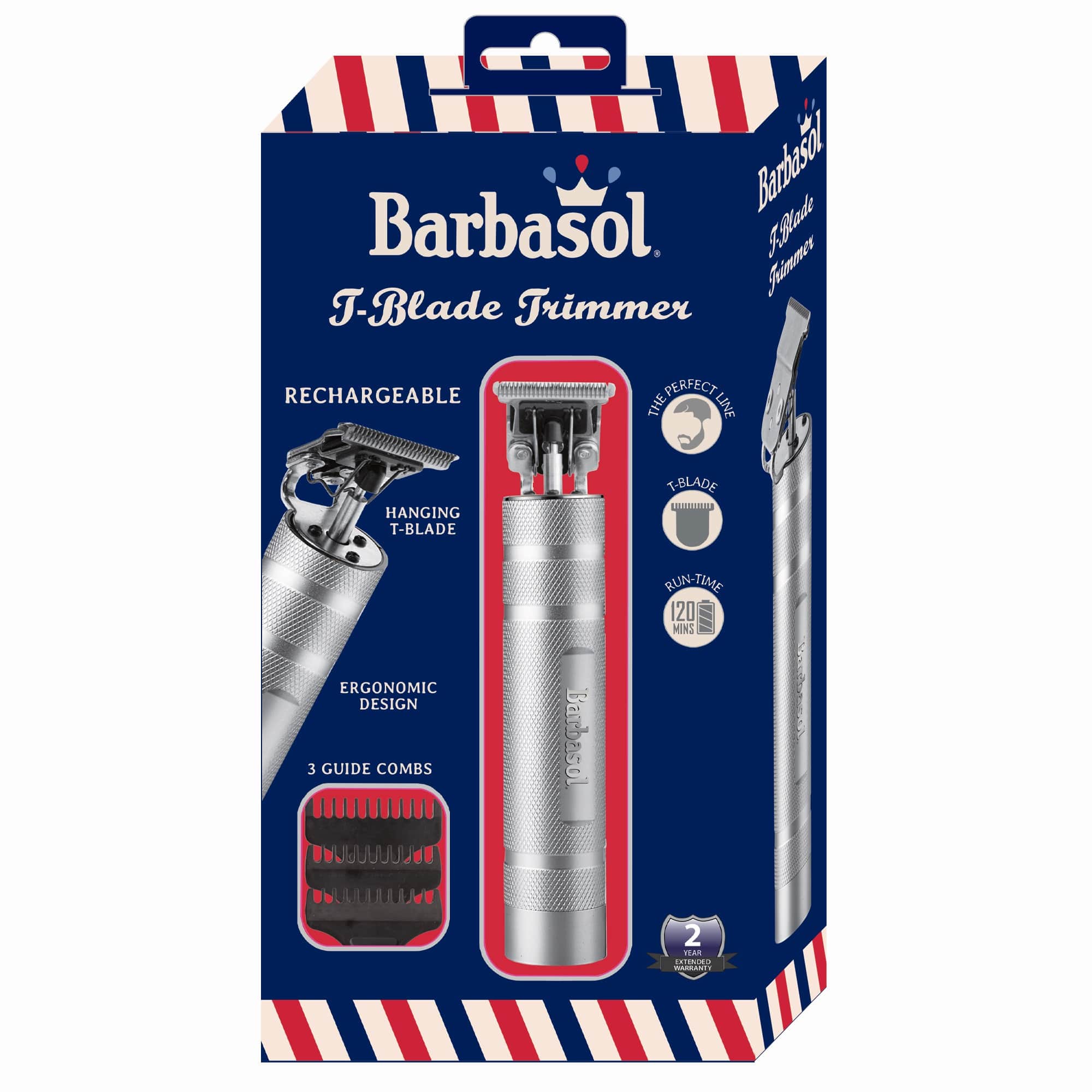 Angle. Barbasol - Zero Gap T-Blade Trimmer - Silver.
