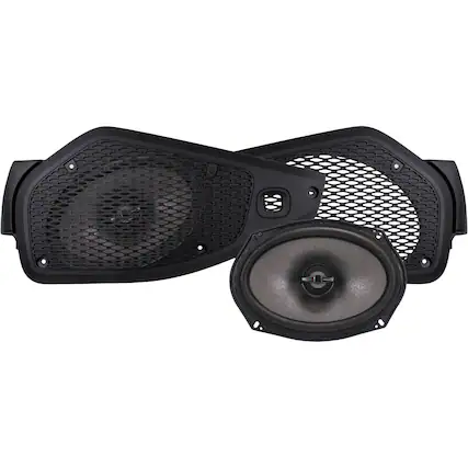 Front. MB Quart - Tuned 6" x 9" Coaxial Car Speakers with Paper Cones (Pair) - Black.