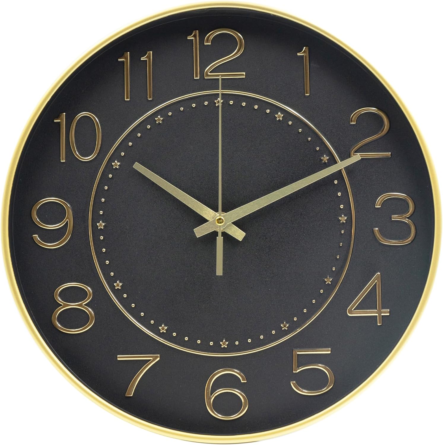 Left. Dazzed Corner - 12 inch Wall Clocks Battery Operated,Silent Non Ticking Modern Wall Clock - Black.