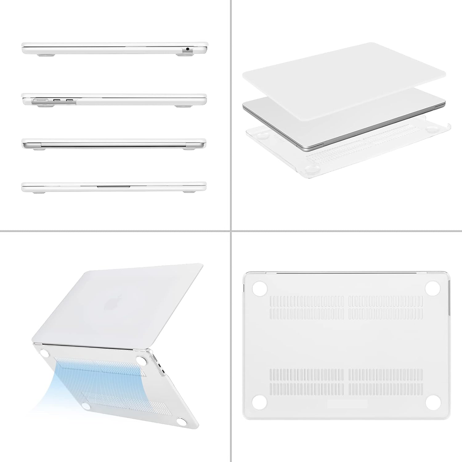 Alt View 1. mosiso - Laptop Case for MacBook Air 13 inch Case M5 A3449 M4 A3240 M3 A3113 M2 A2681 2022-2026 - White.
