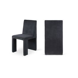 Meridian Furniture - Benson Microsuede Corduroy Fabric Dining Chair, Set of 2 - Black