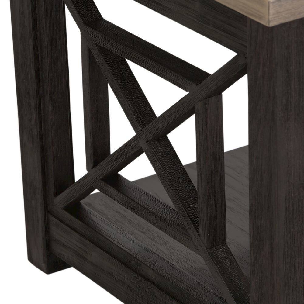 Back. Starlight Canyon Home - Black Square End Table – Farmhouse Side Table for Living Room Décor - Black.