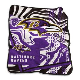 Logo Brands - Baltimore Ravens 50" x 60" Swirl Raschel Throw Blanket - Multicolor