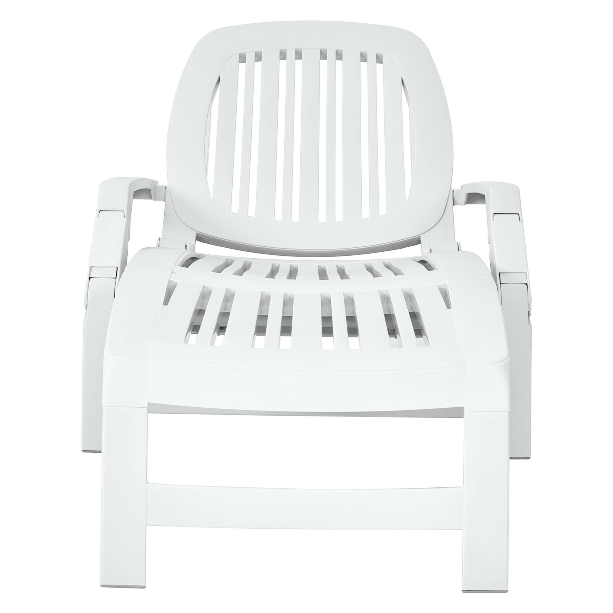 Alt View 8. Gymax - Gymax Set of 2 Patio Adjustable Chaise Lounge Chair Folding Recliner w/ Wheels - White.