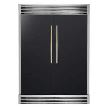 Front. Forno Appliances - Maderno 27.2 Cu. Ft. Side-by-Side Convertible Refrigerator with Decorative Grill Trim - Black.