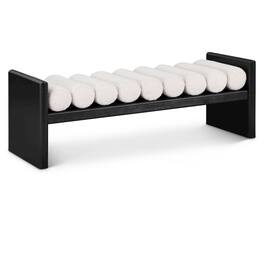 Meridian Furniture - Waverly Cream Boucle Fabric Bench - Beige