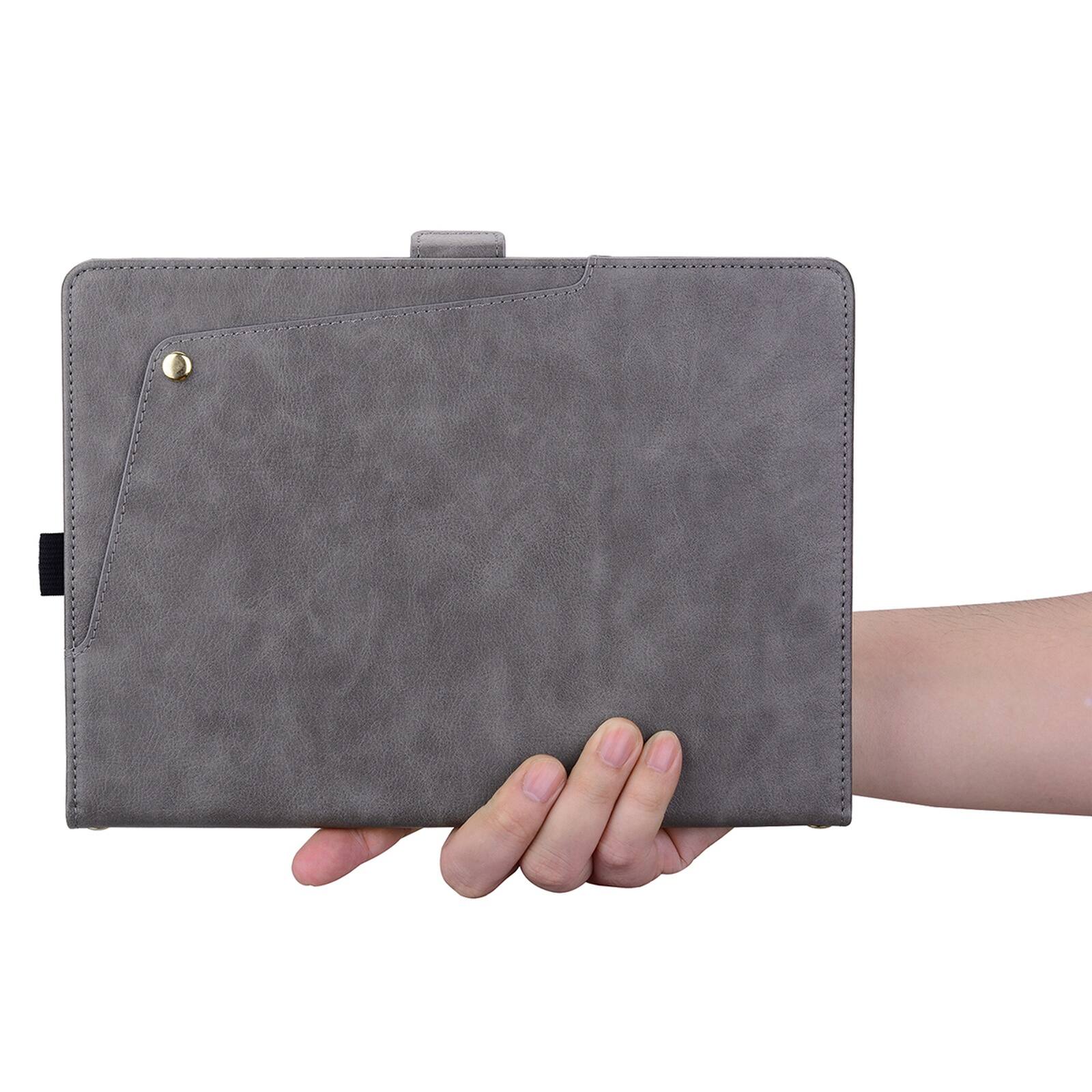 Alt View 6. Dteck - Case For Apple iPad mini (A17 Pro) 2024/iPad mini 6th Business Premiun Leather Folio Adjustable Stand Card Slots Cover - Gray.