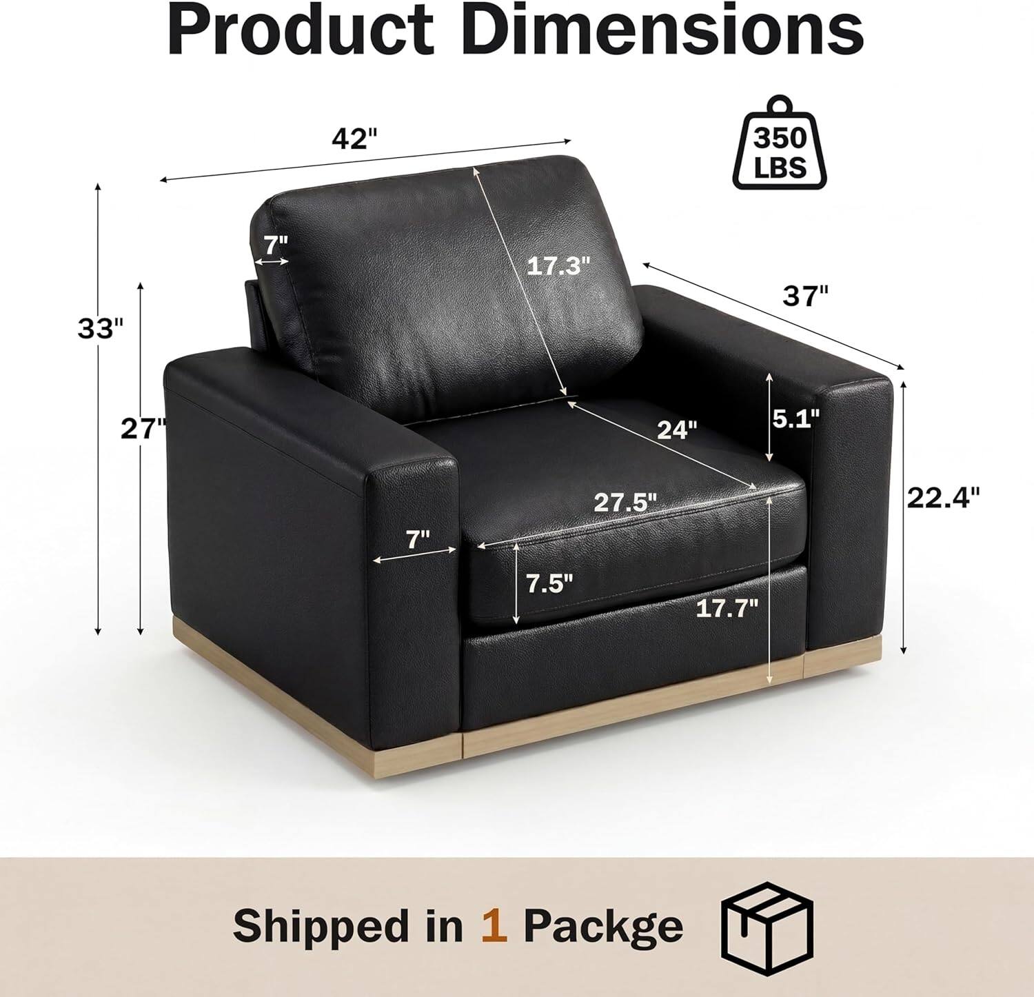 Product Dimensions: 42" x 350 LBS x 33" x 7" x 17.3" x 37" x 27" x 24" x 5.1" x 7" x 27.5" x 22.4" x 7.5" x 17.7"  
Shipped in 1 Package