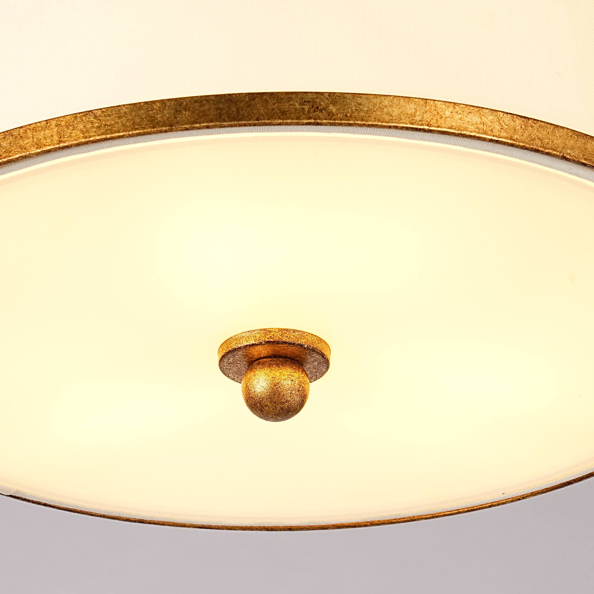 Alt View 3. Parrot Uncle - 14 Inch Modern Fabric Semi Flush Mount 3 Light Drum Ceiling Light for Bedroom,Dining Room,Hallway - Gold.