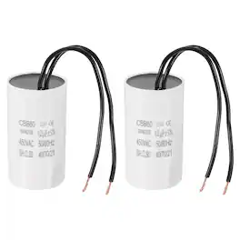 Unique Bargains - 2pcs 12uF CBB60 Running Capacitor, AC 450V 2 Wires 50/60Hz for Refrigerators, Washing Machines, Water Pumps - White