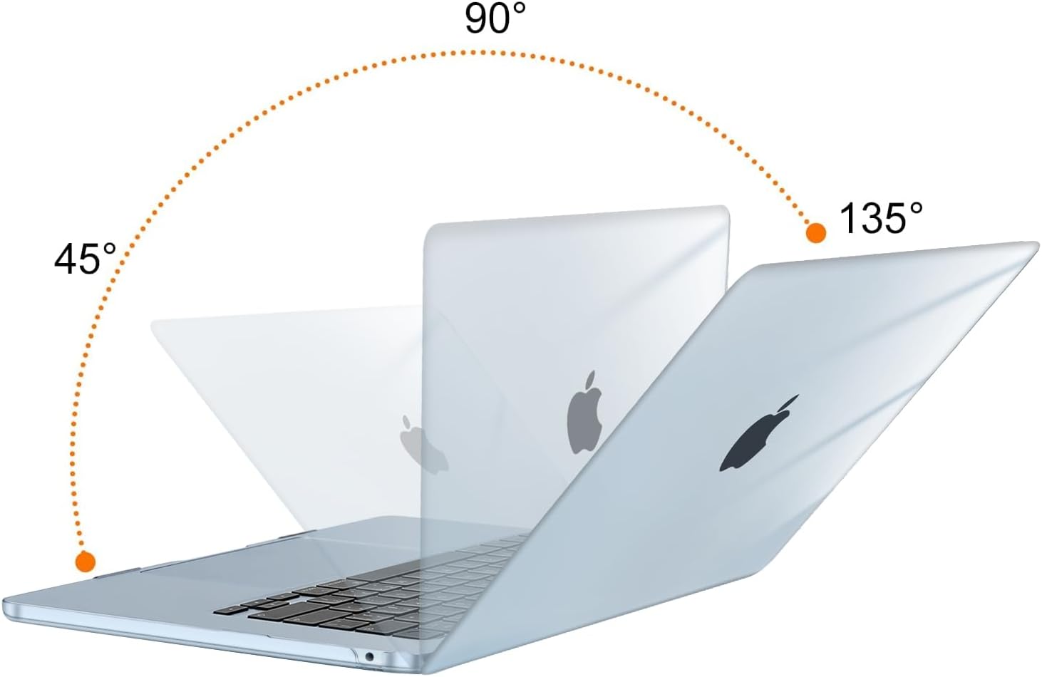 Alt View 1. mosiso - Hard Shell Case Kit for MacBook Air 15 inch A3448 A3241 A3114 A2941 M5 M4 M3 M2 - Crystal Sky Blue.