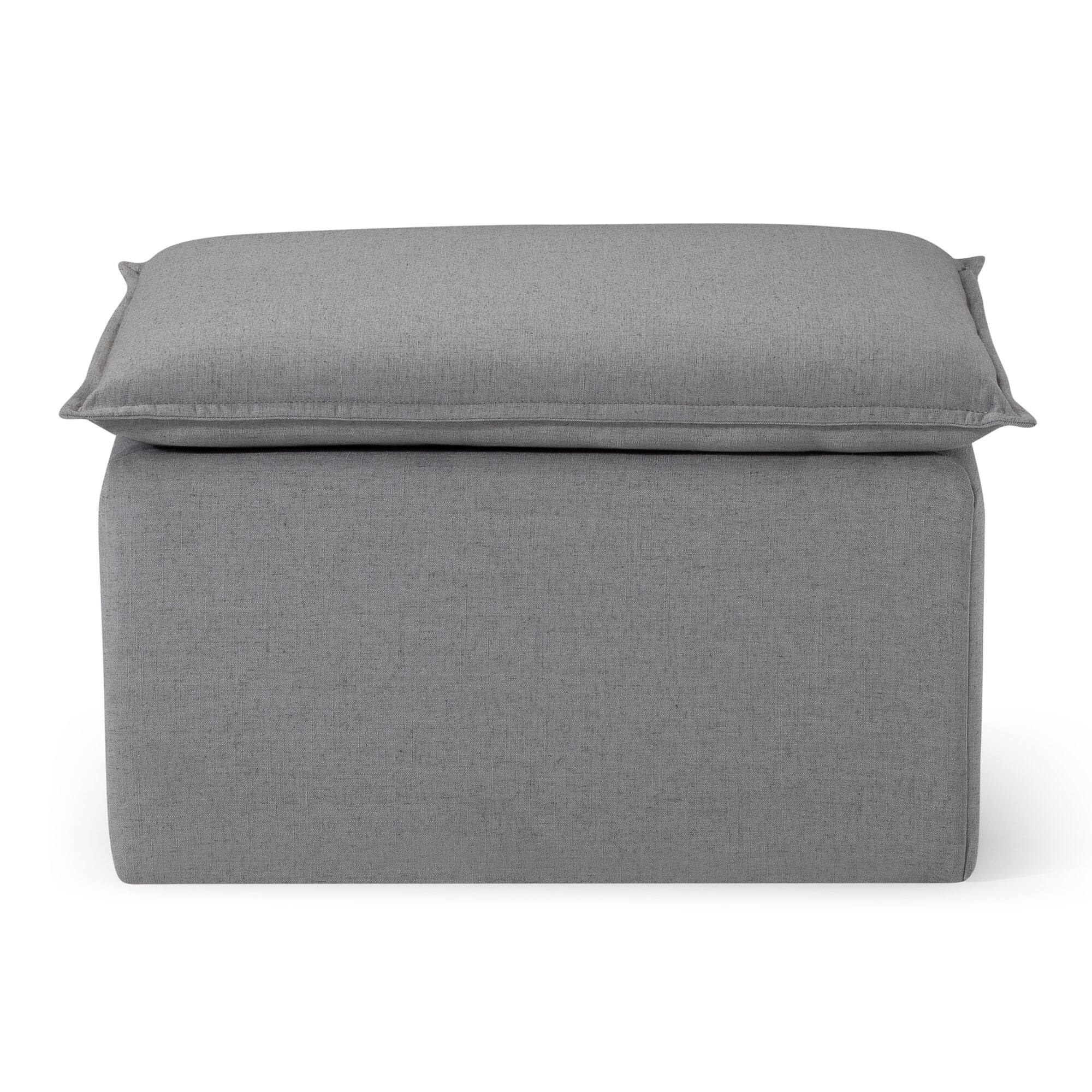 Alt View 5. Maven Lane - Maven Lane Claude Rustic Ottoman in Slate Fabric Upholstery - Slate.