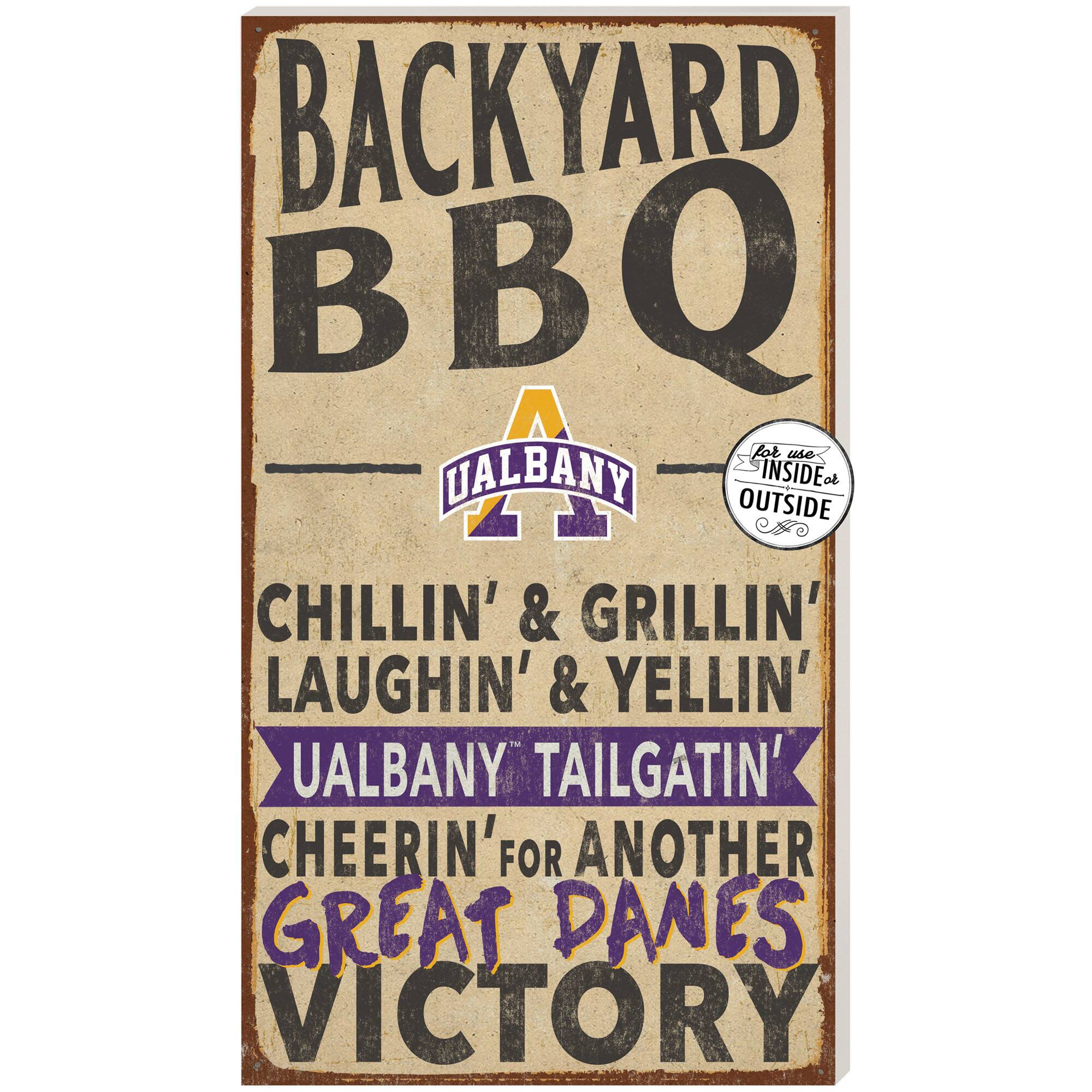 Brown UAlbany Great Danes 11'' x 20'' Indoor/Outdoor BBQ Sign