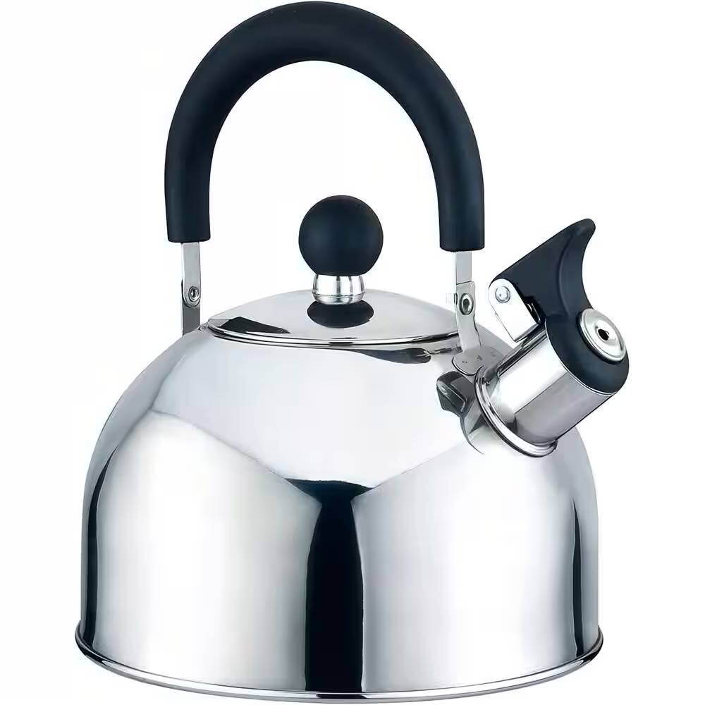 Front. SlickBlue - Stainless Steel 2.5 Qt Whistling Teapot Kettle with Cool-Touch Handle - Silver.