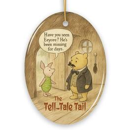 OrnamentallyYou - Vintage Edgar Allan Pooh The Tell-Tale Tail Ornament, Mystery with Piglet and Missing Eeyore - Multi-colored