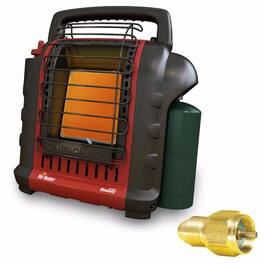 Mr. Heater - F232000 Portable Buddy Heater with Brass Tank Refill Adapter Bundle - Black