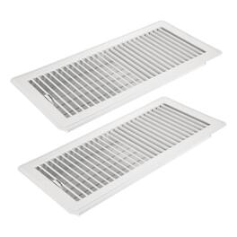 Unique Bargains - 6x14 Inch Floor Vent Covers, 2pcs Heavy Duty Metal Walkable Air Vent Covers, Adjustable Air Supply Lever for Home Office - Black