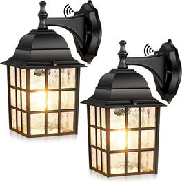 Nordic Hygge - 2-Pack Dusk to Dawn Outdoor Wall Lantern, Exterior Light Fixtures with Photocell Sensor, Wall Light Waterproof - Black