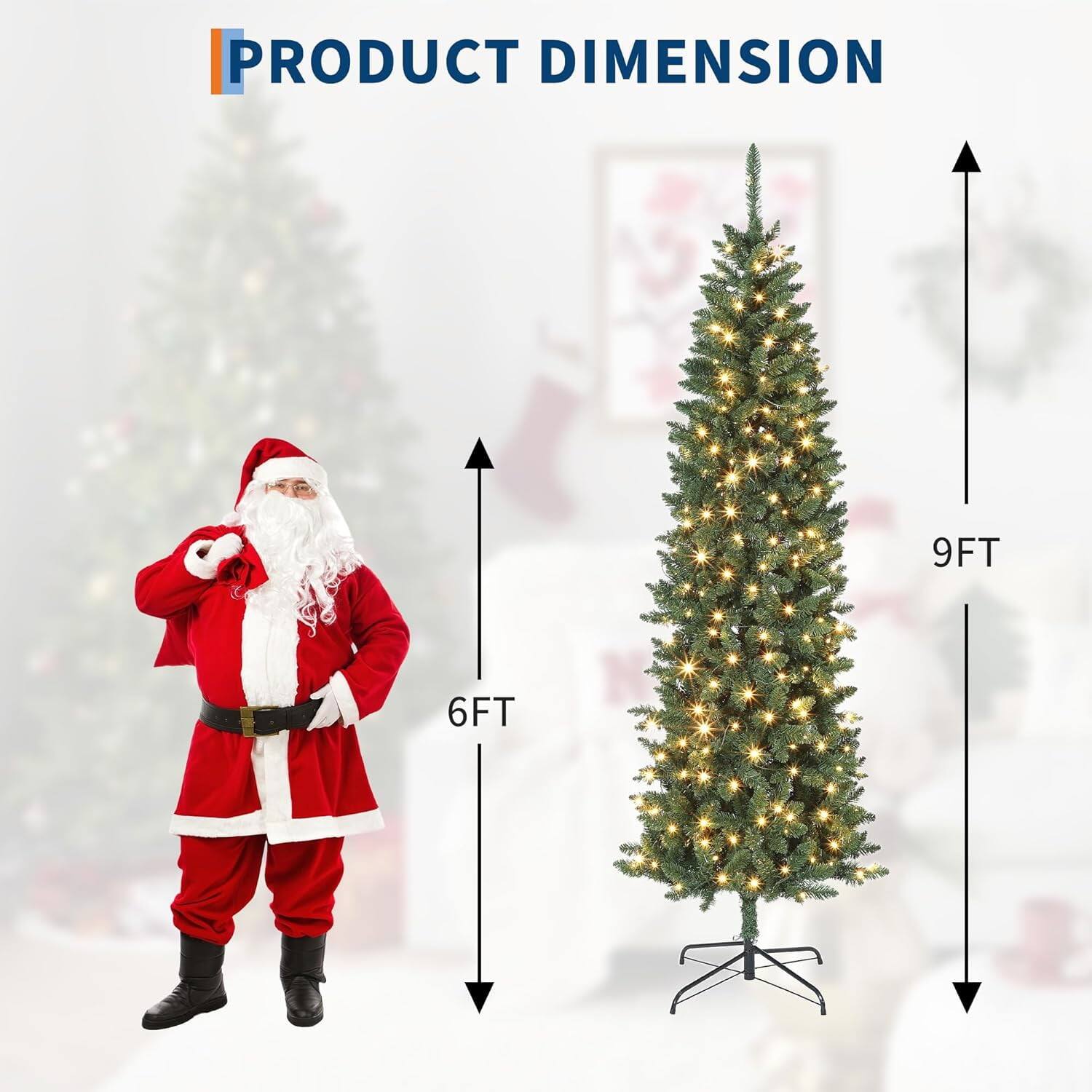 Alt View 2. Jojoka - 9FT cial Christmas Tree  Artificial Xmas Tree for Indoor Outdoor Christmas Decorations - 9ft.