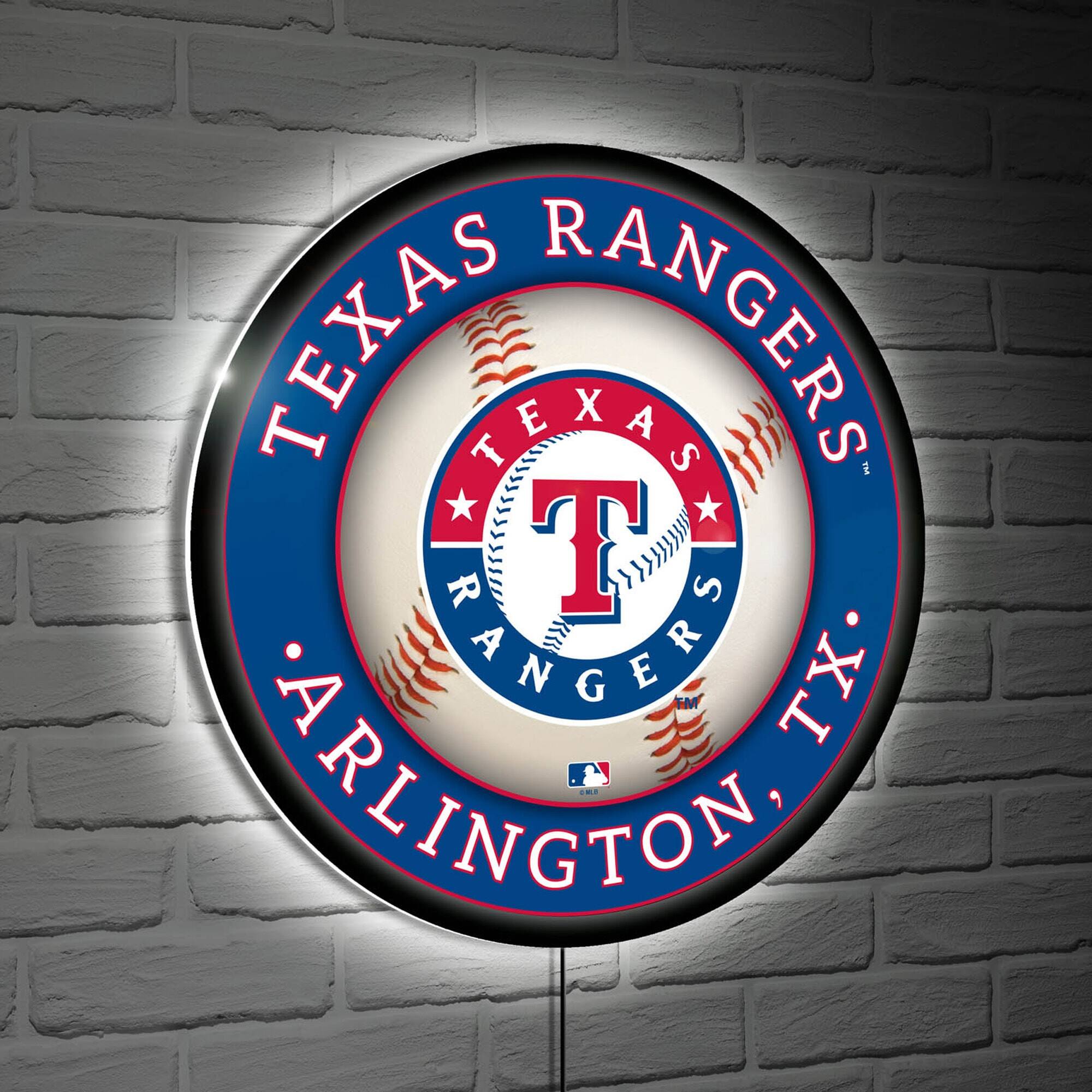 Texas Rangers LED XL Round Wall D-cor