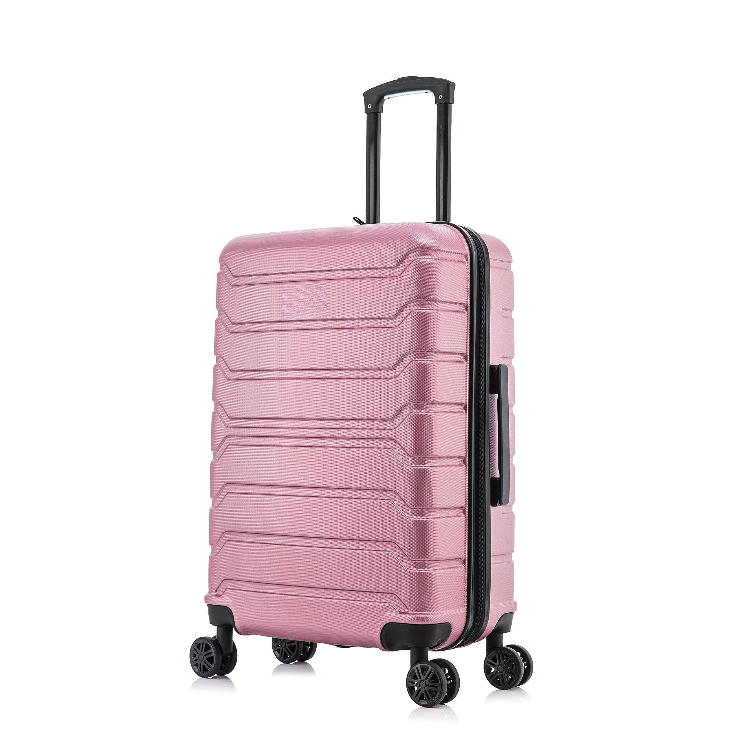 Dapper Styles - Trend Luggage 𝐒𝐓𝐔𝐑𝐃𝐘 𝐋𝐈𝐆𝐇𝐓𝐖𝐄𝐈𝐆𝐇𝐓 lightweight shell checked - Rose Gold-Carry-on