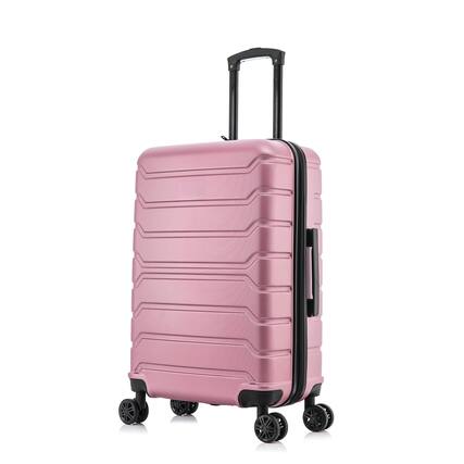 Front. Dapper Styles - Trend Luggage 𝐒𝐓𝐔𝐑𝐃𝐘 𝐋𝐈𝐆𝐇𝐓𝐖𝐄𝐈𝐆𝐇𝐓 lightweight shell checked - Rose Gold-Medium.