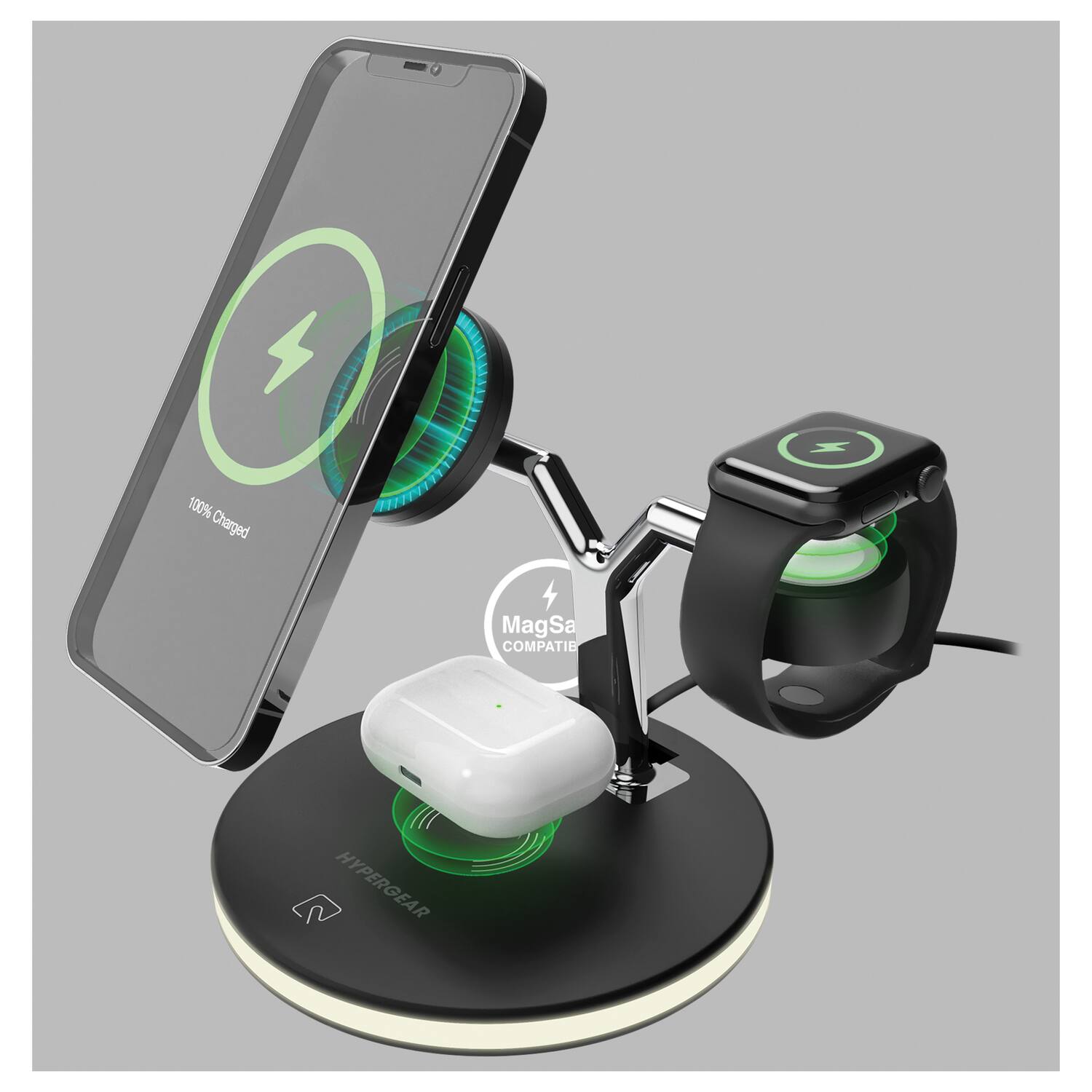 HyperGear MaxCharge 3 in 1 Wireless Charging Stand Black - Best Buy