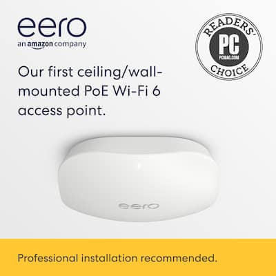 eero PoE 6 Dual band Mesh Wi Fi 6 Mountable Access Point (1 pack eero PoE 6 Dual band Mesh Wi Fi 6 Mountable Access Point (1 pack