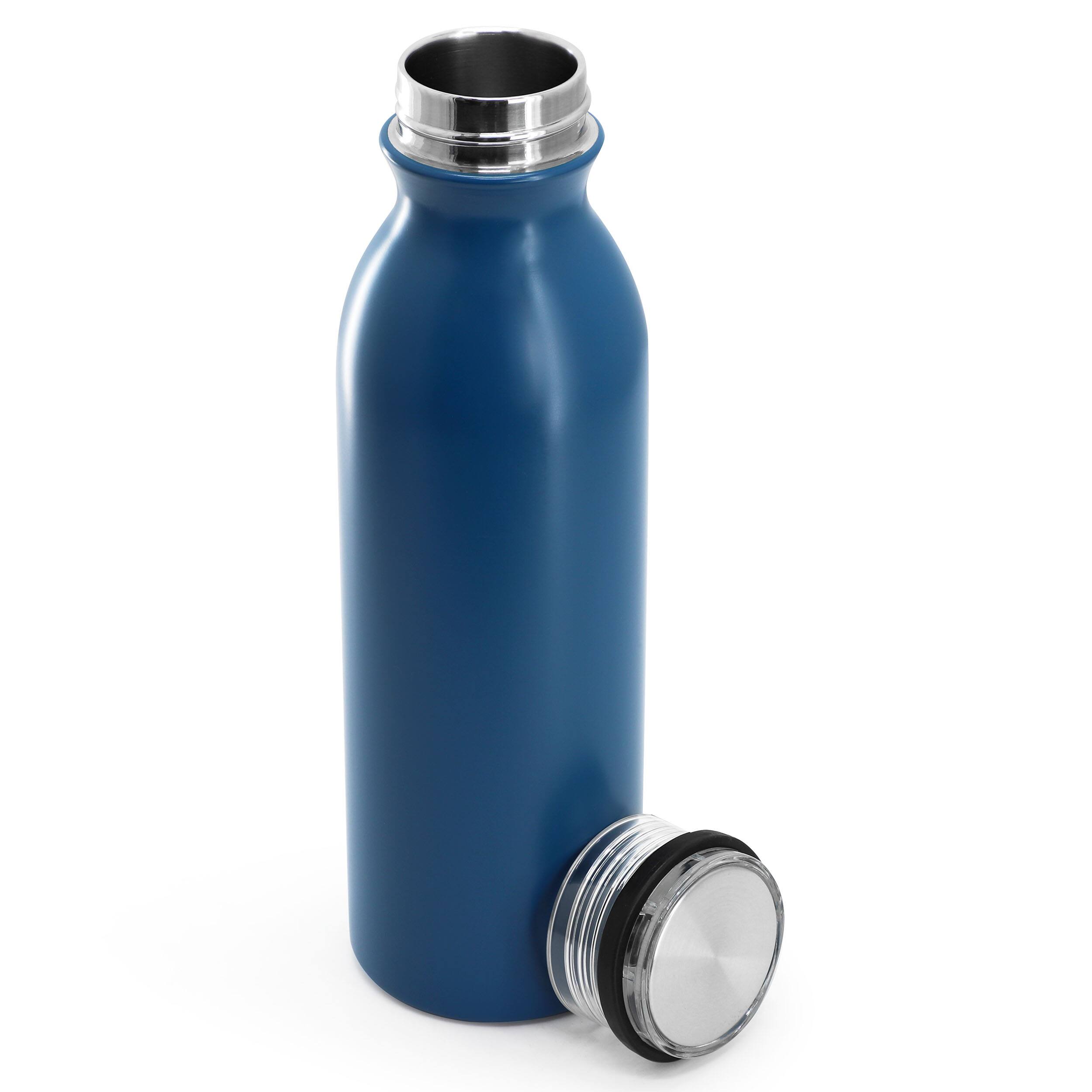 Alt View 2. Gibson - Gibson Home Marina 4 Piece 20 Ounce Double Wall Stainless Steel Thermal Bottle with Acrylic Lid in Matte Blue - Blue.
