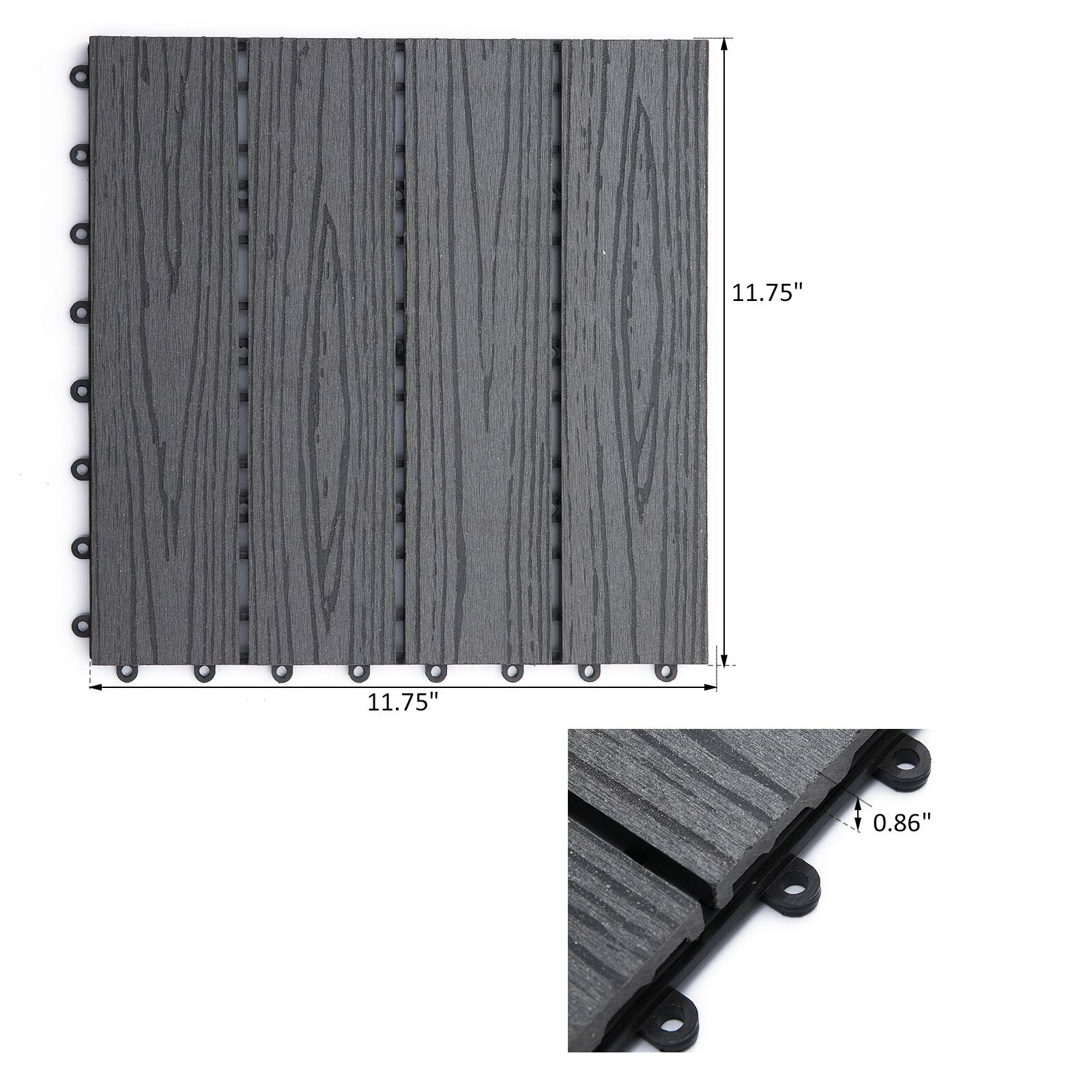 ꙳★*゜♻️ PATIO ꙳★*゜ Amazon.com: Zynaro Plastic Interlocking Deck Tiles, 44 Pack