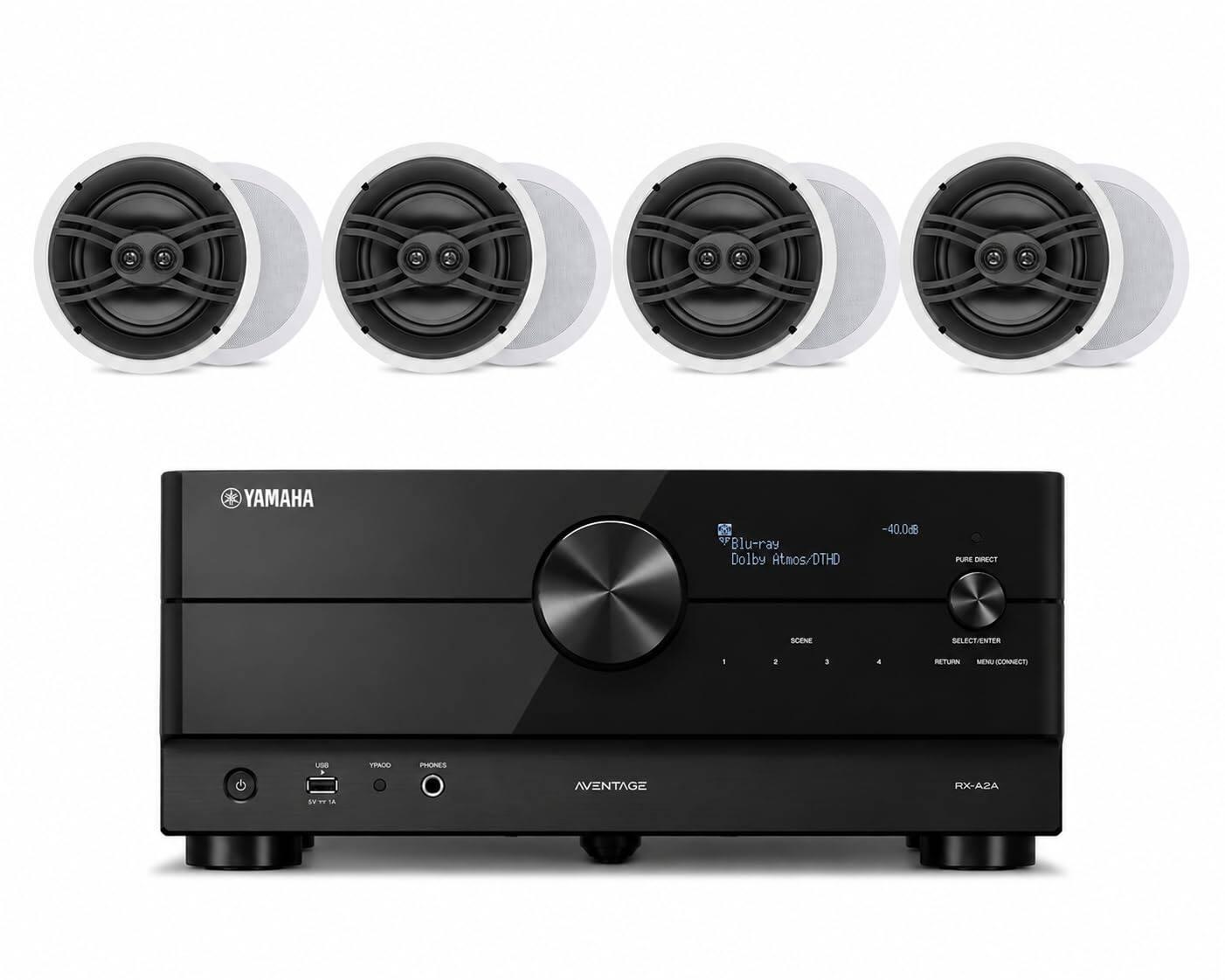YAMAHA AVANTAGE RX-AZA Blu-ray Dolby Atmos/DTHD -40.0d8 PRE -CT SCENE SELECTENTER I I . a - MEN uta -A PROEs & AVENTAGE PX-AZA
