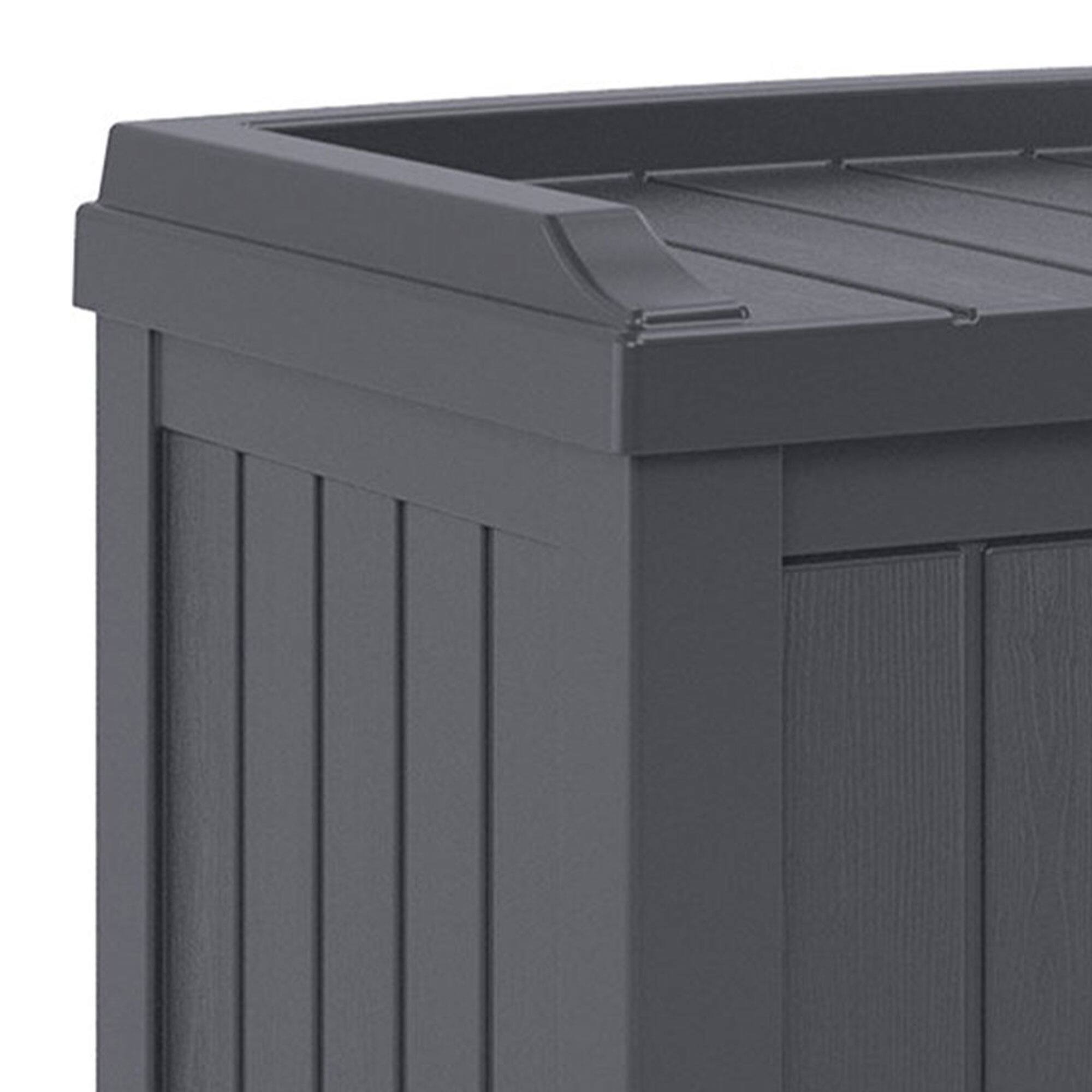 Alt View 8. Suncast - Suncast 22 Gallon Outdoor Small Deck Box & 30 Gallon Trash Waste Bin, Cyberspace - Grey.