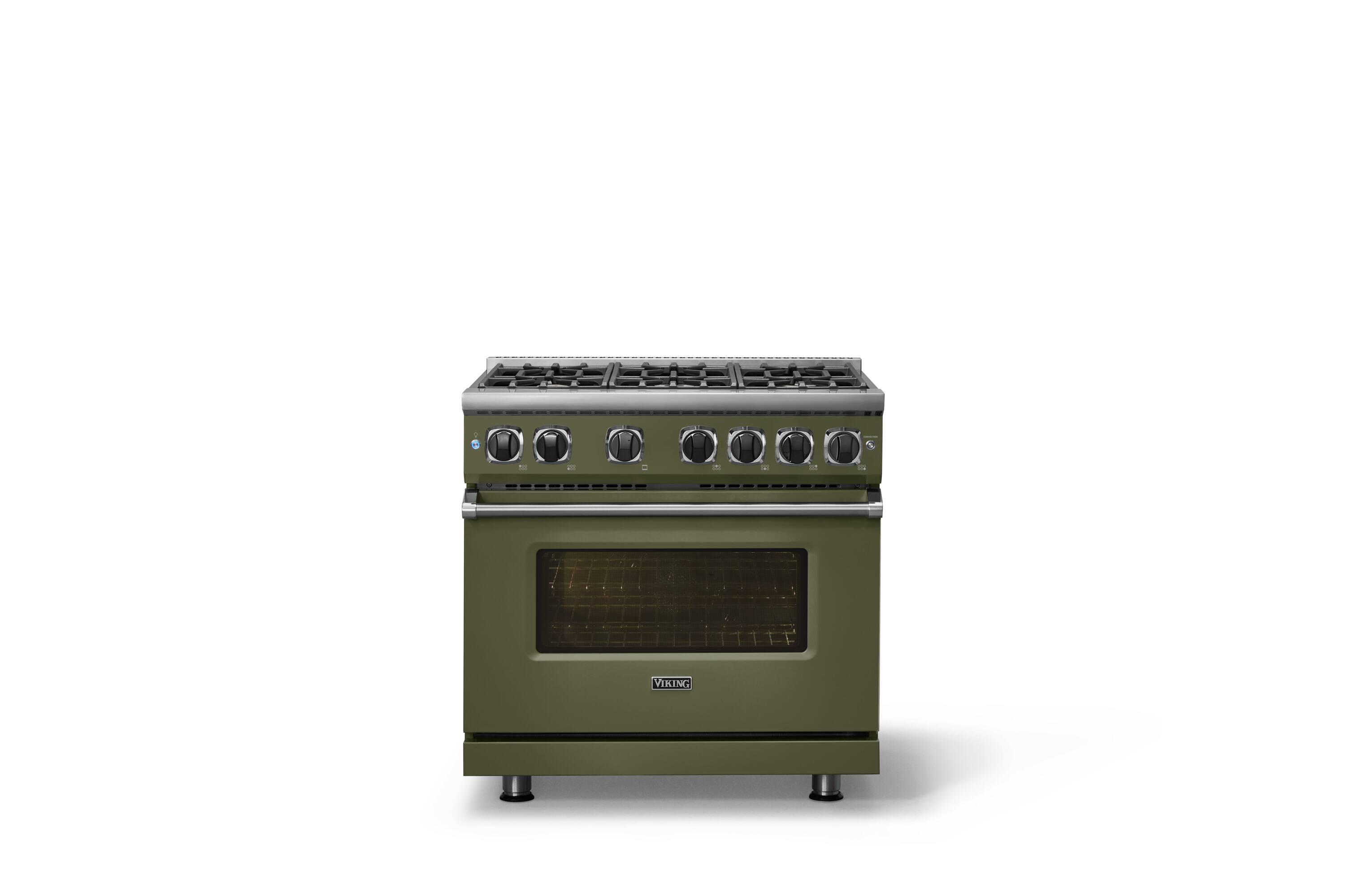 Alt View 2. Viking - Pro 7 Series 5.6 Cu. Ft. Freestanding Sealed 4 Burner Gas Convection Range - Martini - Martini.