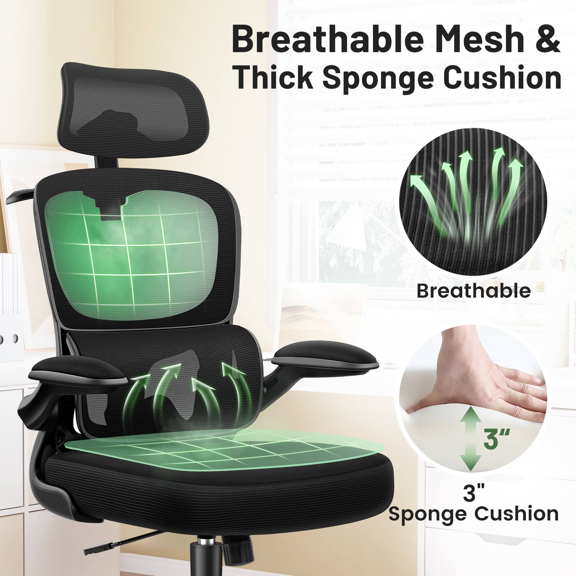 Breathable Mesh & Thick Sponge Cushion

3" Sponge Cushion